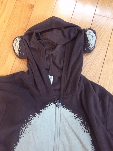 One Piece Pajamas. Adult. Large. Brown with Gorilla Theme. - Picture 5 of 5