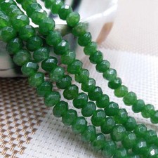 Genuine 5x8mm Natural Faceted Green Jade Gemstone Rondelle Loose Beads 15"