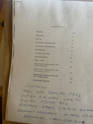 #ad Power Master Power Washer Instruction Manual $15.00