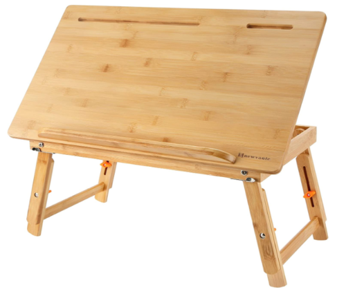 Laptop Desk, Adjustable, Foldable, Solid Bamboo Bed Tray with Tablet Slot....... - Picture 1 of 7