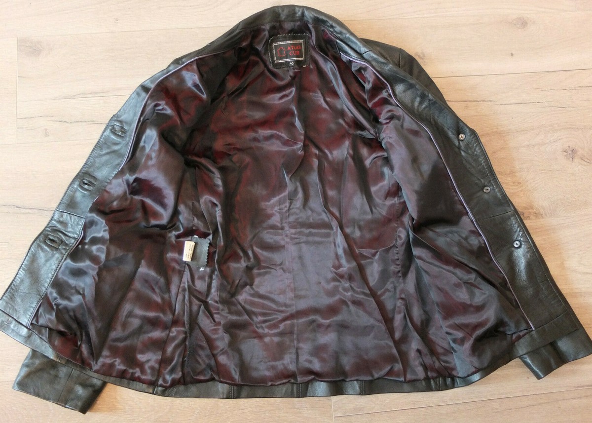 ジャケット・アウター atlast CLUB JACKET butcher products 44 Atlas Cuir Real Leather Jacket Size 40 L Top Very Soft | eBay