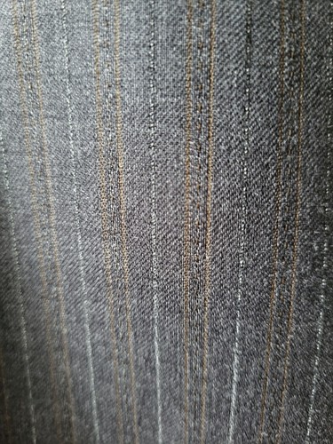 Andrew Fezza Gray Pin Striped Suit 100% Worsted Wool Jacket Size 38SH Pants 32SH - Picture 15 of 18