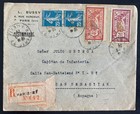 1924 Paris France Commercial Registered Cover To San Sebastian Spain — photo 1