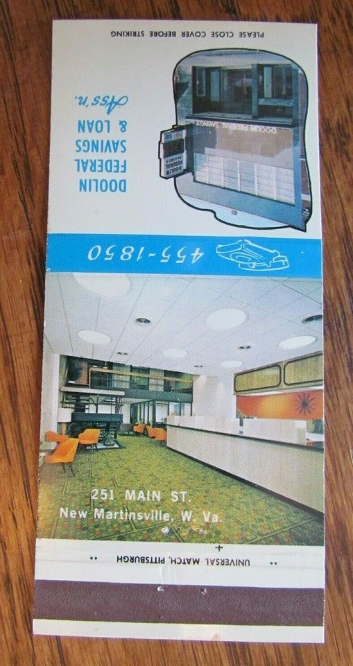 MATCHBOOK DOOLIN FEDERAL SAVINGS BANK (NEW MARTINSVILLE, WEST VIRGINIA