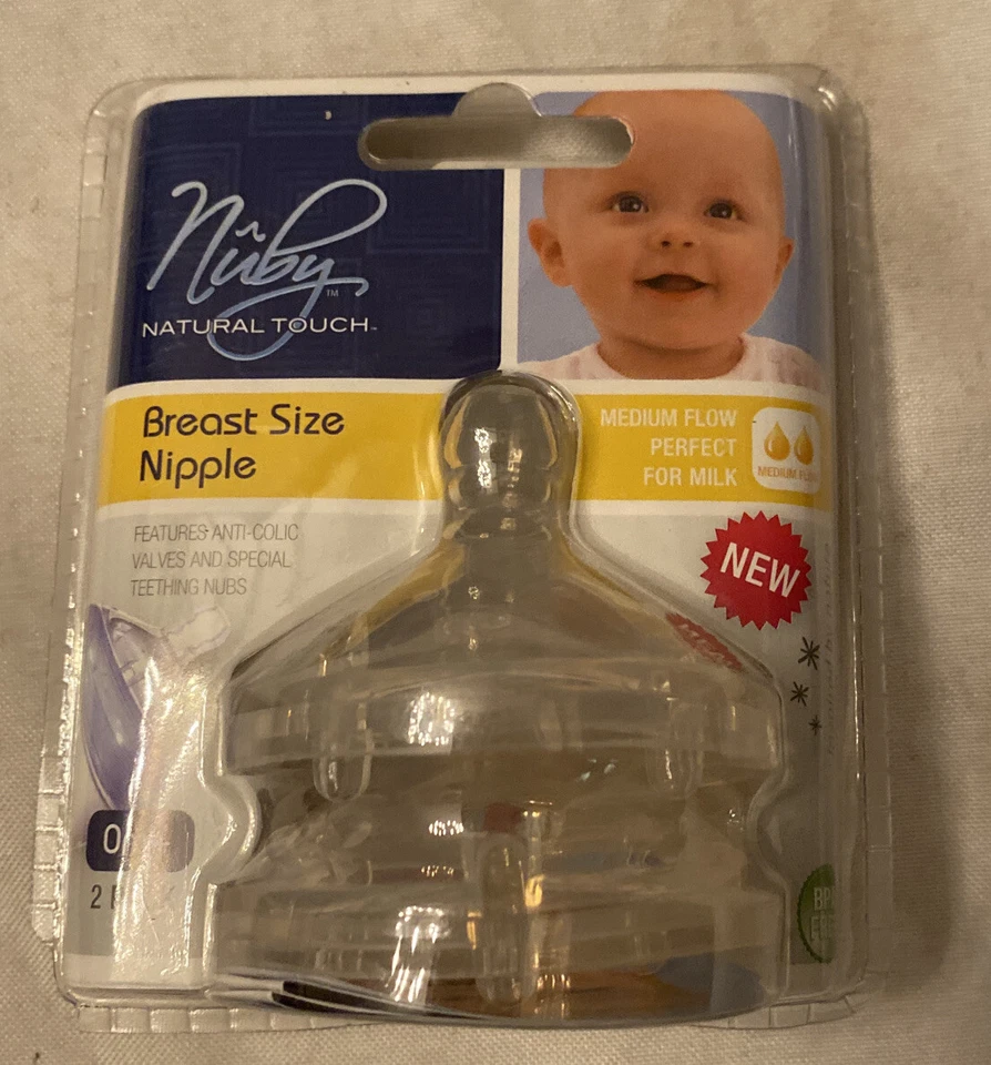 Nuby Natural Touch Breast Size Nipples 2-Pack – Medium Flow – 0m+ NEW - Image 3 of 4