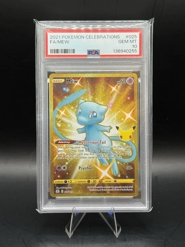 🚀 2021 Pokemon Celebrations Mew #025/025 🔥 Secret Rare Holo Full Art 💎 PSA 10