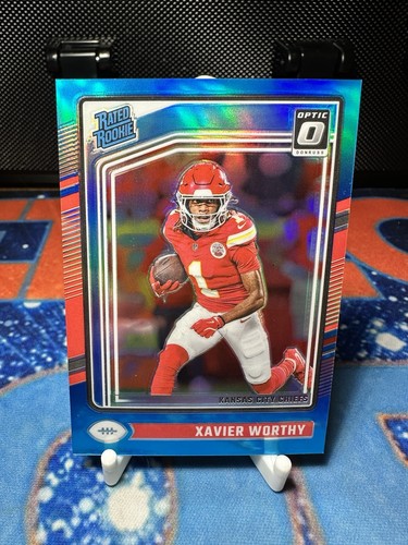 2024 Panini Donruss Optic - Rated Rookie Xavier Worthy #300 Aqua Prizm /299 (RC)
