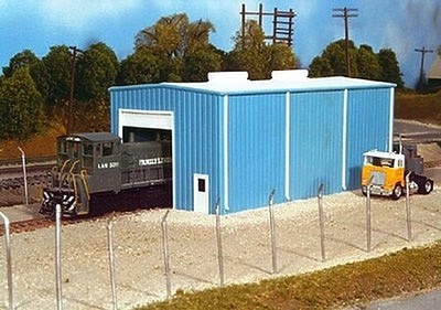 Pike-Stuff Modern Small Engine House Kit - HO Scale Model Railroad Building