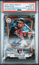 2025 TOPPS TRIBUTE LEAGUE INAUGURATION AUTOS GOLD BROOKS LEE 6/75 PSA 10 AUTO 10