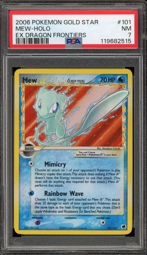 Pokemon Mew Gold Star EX Dragon Frontiers Holo Ultra Rare #101 PSA 7