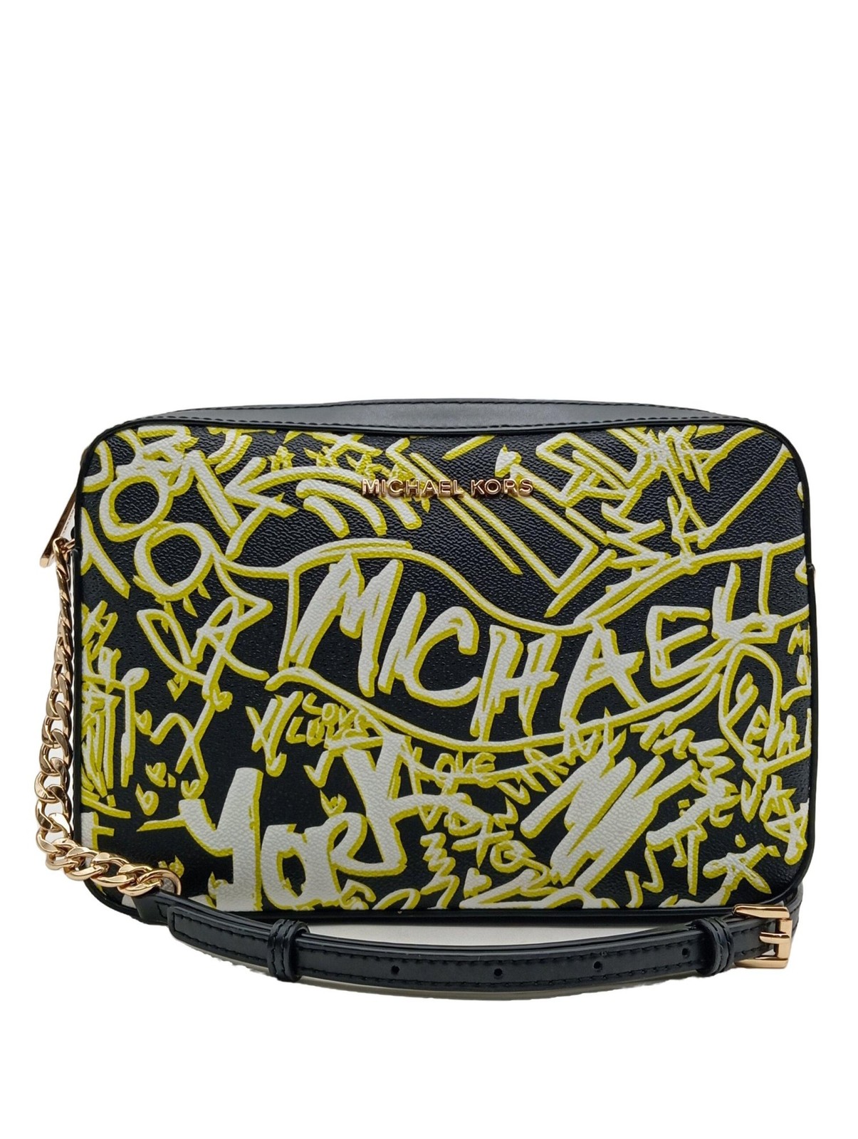 MICHAEL KORS Borsa a spalla Donna Borsa giallo pallido-nero-bianco stile casual