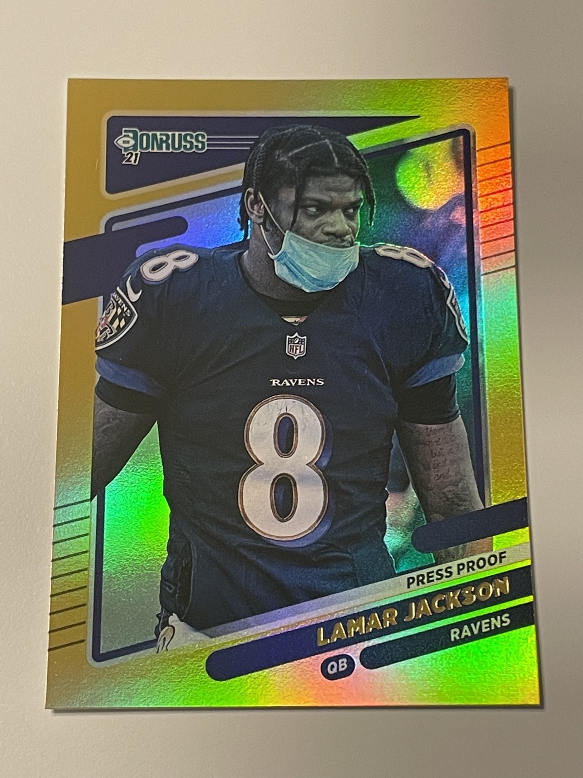 2021 Panini Donruss - Photo Variation Lamar Jackson Gold Press Proof Premium