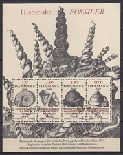 p2354/ Denmark Historical Shell Fossils Sheet Block 1998