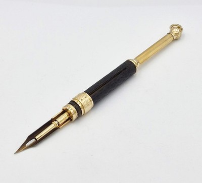 FEINER VIKTORIANISCHER W.S HICKS PATENT DUAL DREHBLEISTIFT & DIP PEN um 1867