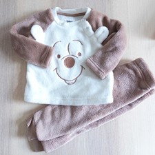 Disney Primark Winnie the Pooh Fleece Set Brown White Baby 6-9 Months