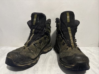 Salomon Quest 4D 3 GTX Boots Green Mens Size 9.5 WORN BOTTOM No Laces