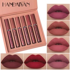 6Pcs Set Lip Gloss Lipstick Matte Velvet Waterproof Long Lasting Makeup Set Gift