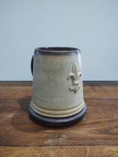 Bouffioulx sandstone embossed beer mug Hand Made Belgium VGC