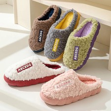 New Thick Sole Winter Household Warm Fluffy Slippers Fashion Plush Cotton Shoes