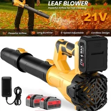 Leaf Blower Cordless 580 CFM Handheld Electric Leaf Blower with 2 Batteries 21V