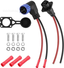 Trolling Motor Plug Receptacle Set,90 Degrees 2 Pin 8AWG 50Amp Marine Boat DC..