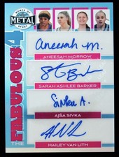  Morrow Barker Sivka Van Lith Auto 3/5 2025 Leaf Fabulous Four Multi-Auto WNBA