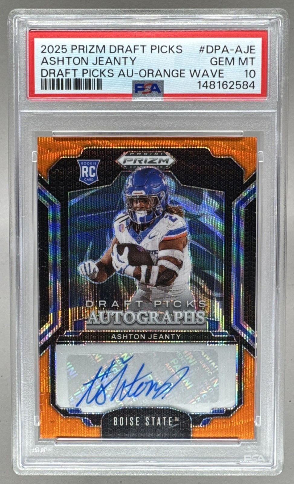 Ashton Jeanty Panini Prizm Draft Picks Draft Picks Autographs #DPAAJE Orange Wave