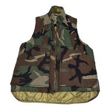 Vintage 60s 70s Camouflage Military Talon Zipper Full Zip Vest Men's Small