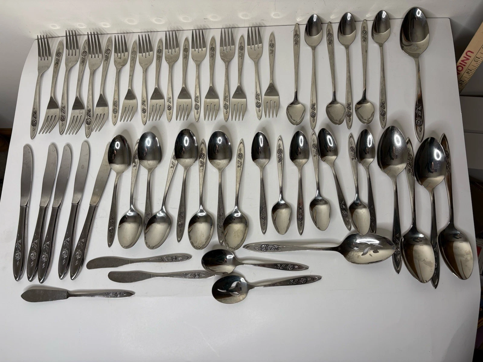 Vtg Oneida My Rose Community Stainless Steel 56 Pc Silverware Set Replacements