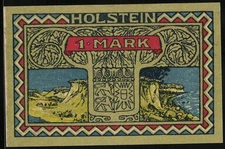 Notgeld Altona, 1922, 1 Mark, Landschaftsmotiv mit Klippen und Meer, Anweisungs 
