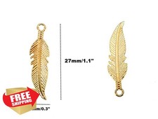 ALIMITOPIA 100pcs Alloy Feather Charms Pendants for Jewelry Making