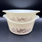 Vintage Pyrex Forest Fancies Mushroom Set of 2 Casserole Dishes 473-B 471-B