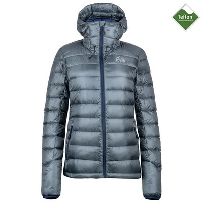 fjern equipment womens arkits ll down hooded jacket charcoal/navy size small