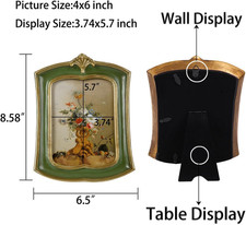 Vintage Picture Frame 4x6 Antique Ornate Photo Frame Tabletop and Wall Hangin...