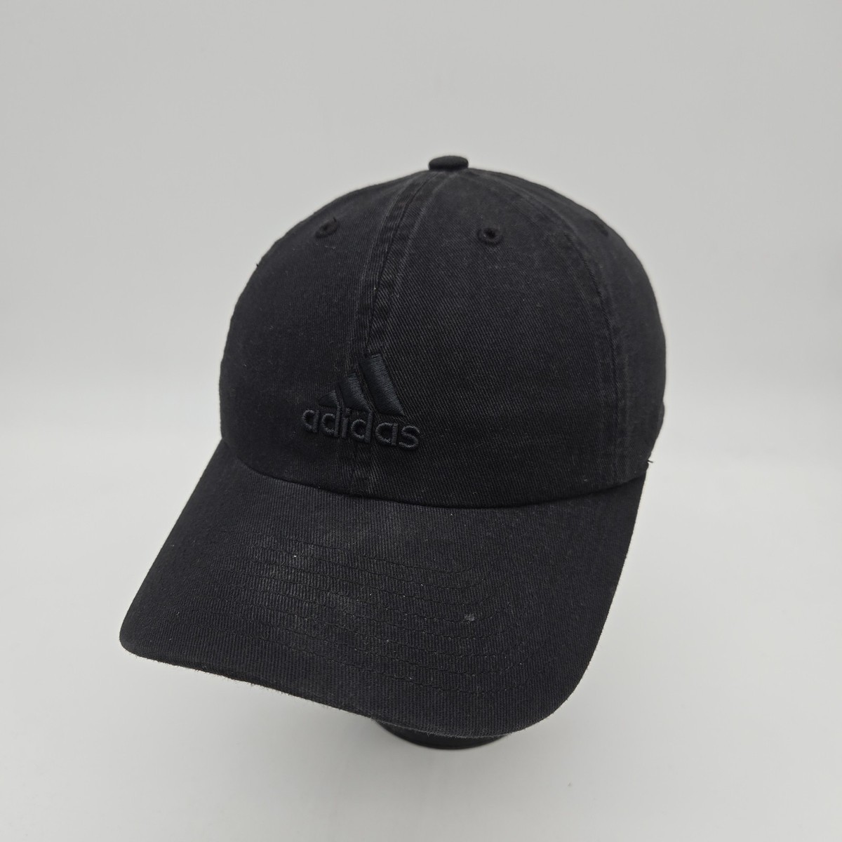 Adidas Strapback Hat Baseball Cap Black Embroidered Logo Cotton