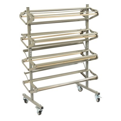 Large Paper Roll Holder- Dispenser Rack Cutter 8 Racks for 36'' Large Primed Gray