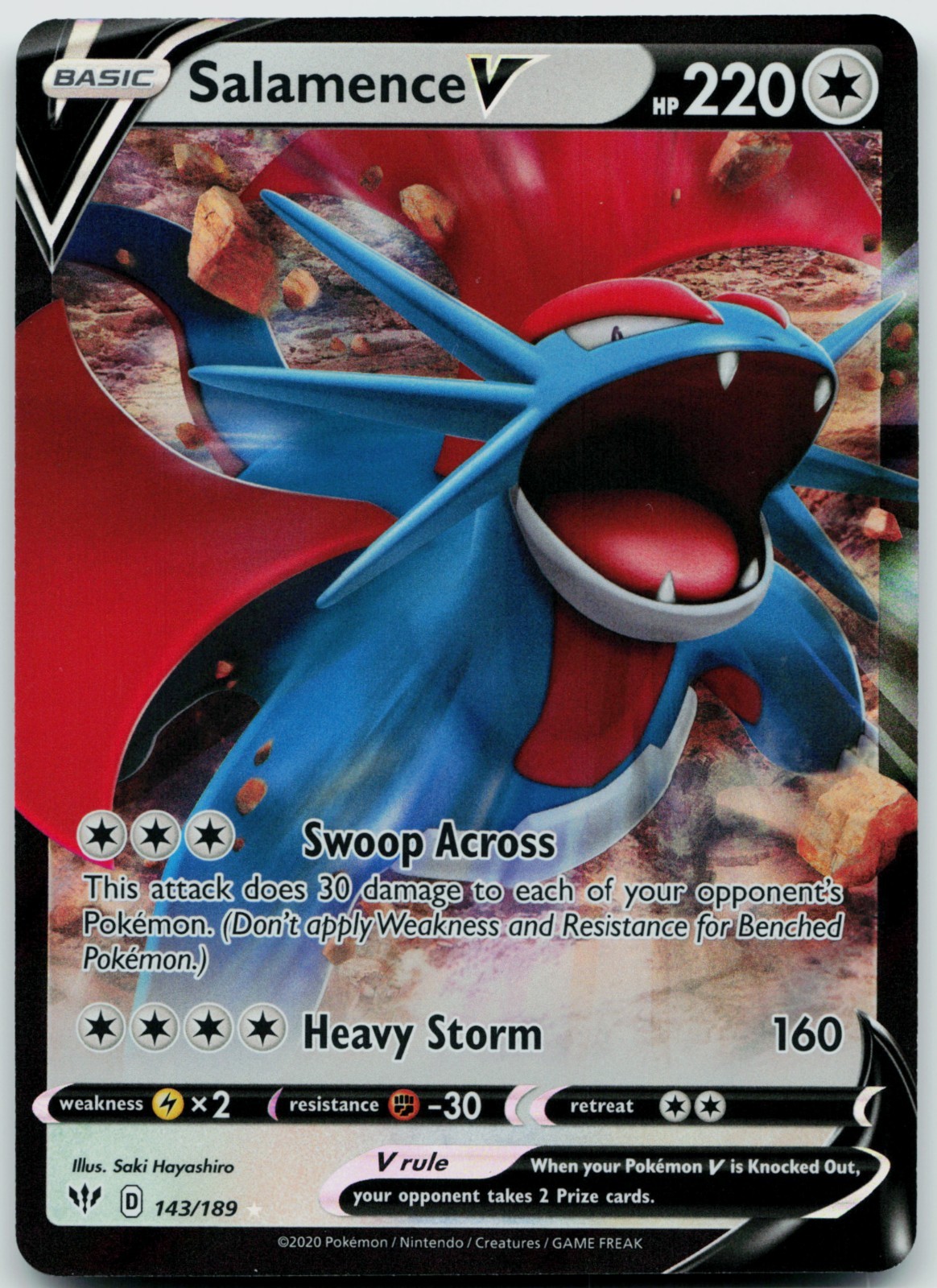 Salamence V 143/189 Ultra Rare SWSH03: Darkness Ablaze - NM