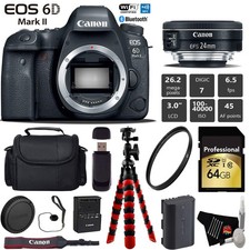 Canon EOS 6D Mark II DSLR Camera with 24mm f/2.8 STM Lens  Wireless Remote  UV