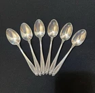 Set of 6 International Prelude Pattern Sterling Silver Teaspoons 186 Grams