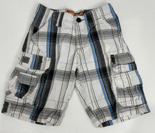 Lee Dungarees Boys Plaid Cargo Shorts Size 8 100% Cotton