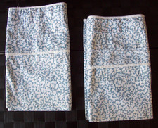 VTG Croscill Ashley Blue Filagree Scroll Blouson Valances~Cotton/Poly~86x18