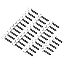 35pcs Emergency Whistles, Outdoor Survival Whistle with Keychain, Black