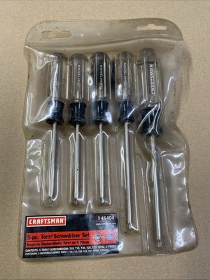 Craftsman Torx Screwdriver 5 Piece Set T10 T15 T20 T25 T30 941404 With Pouch USA