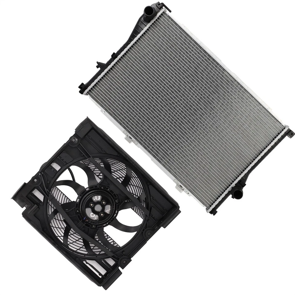 Engine Radiator and Cooling Fan Assembly For 1999 2000 2001 2002 2003 BMW 540i Foto 4 de 4