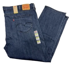 Levis Flex 502 Taper Men Flex Stretch Jeans 48x32 Big & Tall Dark Blue New Tags