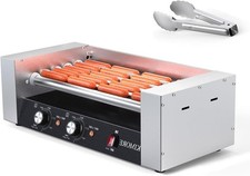5/7 Roller Hot Dog Roller Machine,Holds 12/18, Stainless Steel & Non Stick