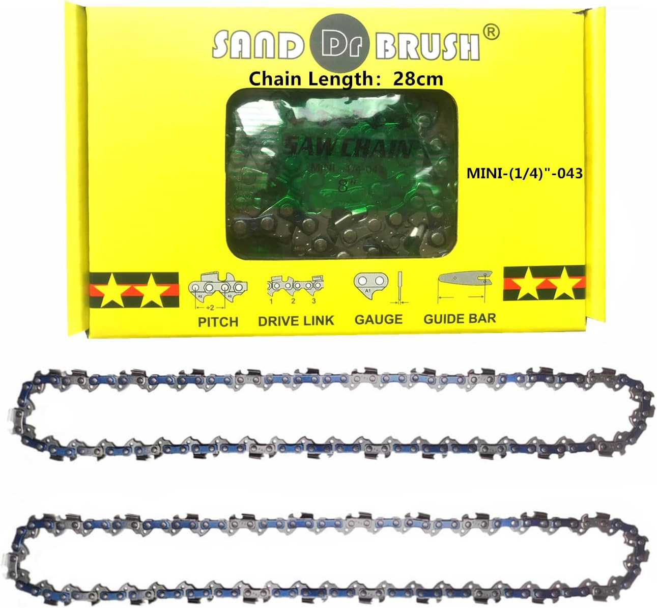 Kit Rigenera Mini Motosega 8 Pollici: 2 Catene Alta Tenuta + Barra