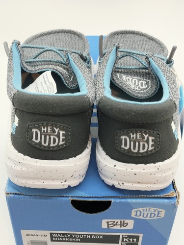 Hey Dude Wally Youth Sox K11 Kids Sharkskin New With Box #40049-1 - Picture 5 of 15