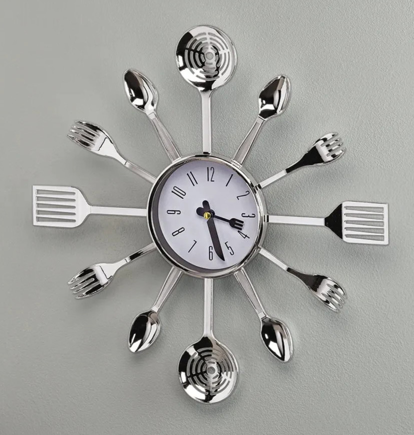 Kitchen Wall Clock 3D Modern Utensils Creative Cutlery Kitch