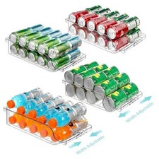 Packs Clear Width Adjustable Soda Can Organizer for Refrigerator Expandable 4